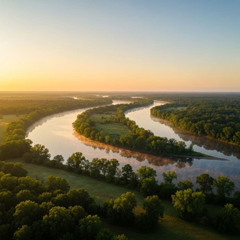Jordan River at sunrise in Bay St. Louis, Mississippi